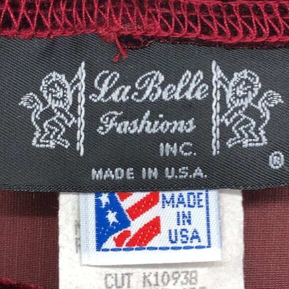 Vintage La Belle Fashions Dark Burgundy Velvet Sleeveless Midi  Dress size S - Picture 4 of 15